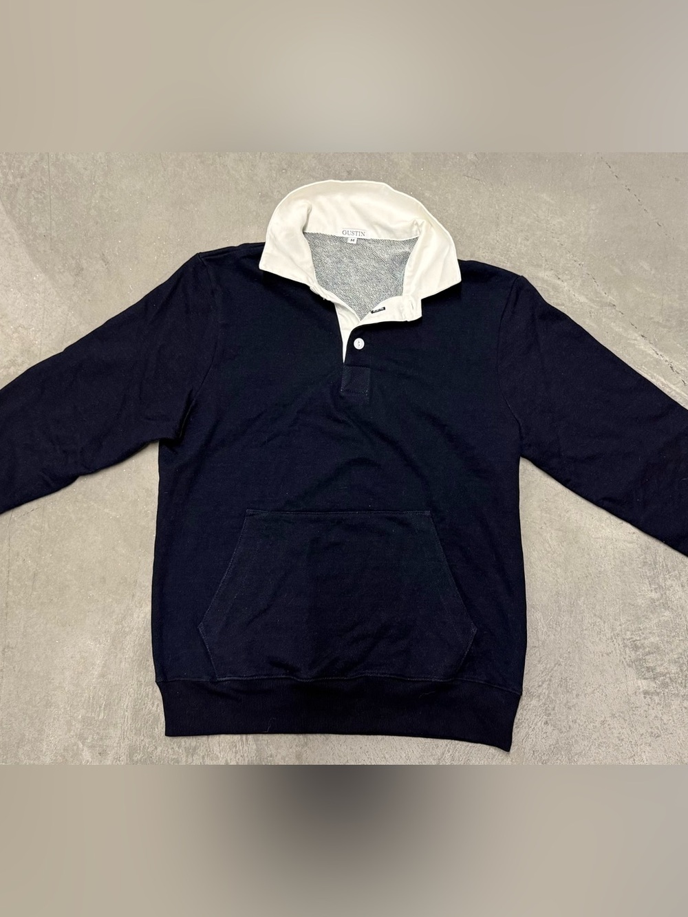 GUSTIN Indigo Dye Rugby Sweatshirt